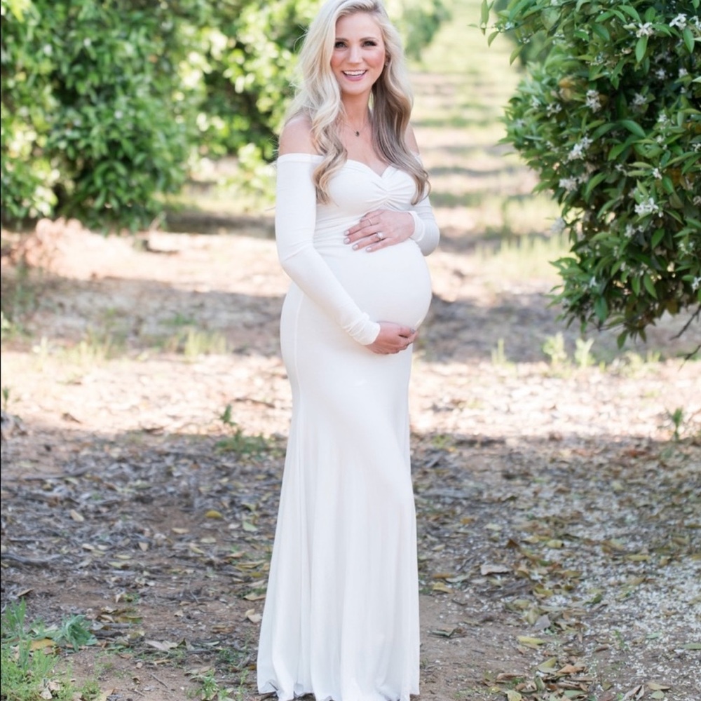 Sexy Mama Maternity Long-Sleeve Maternity Gown